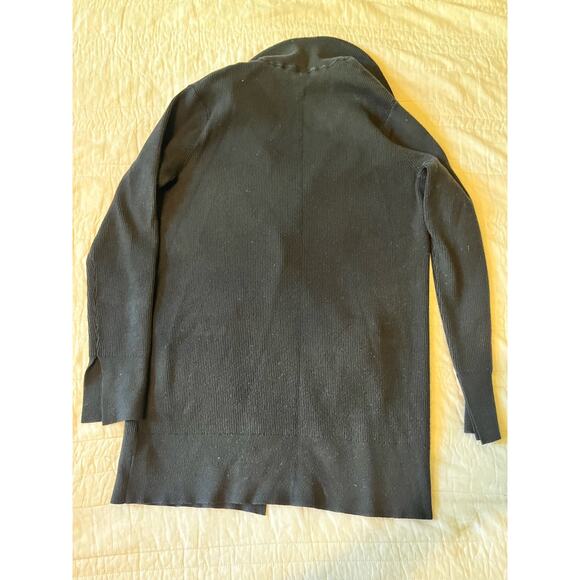 Free People Womens Cardigan Blazer Coatigan Black Ribbed Knit Size Small Viscose - Picture 8 of 10